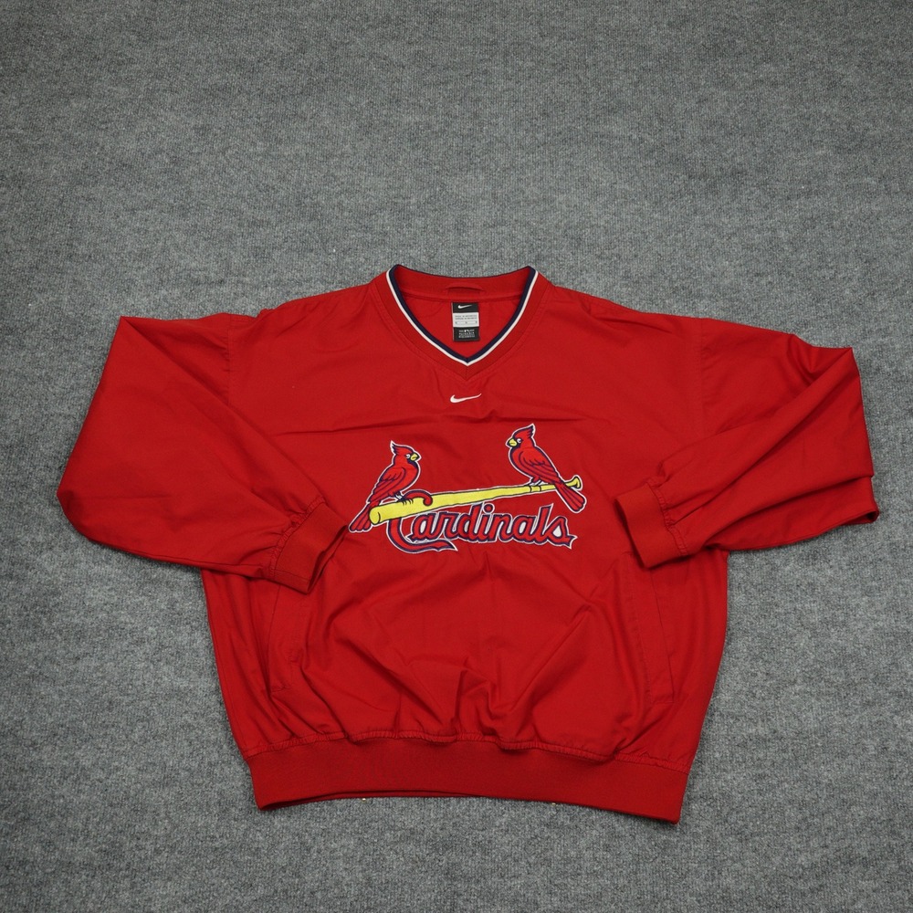 St. Louis Cardinals Windshirt Mens Medium Red Warmup Nike Pullover